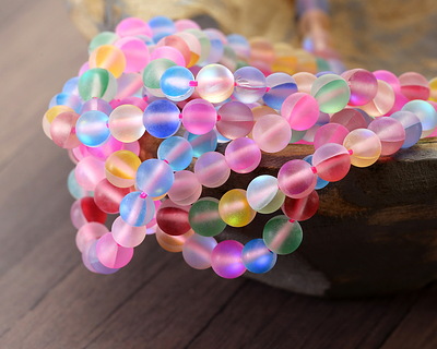 Multi Fused Glass AB (matte) Round 6mm