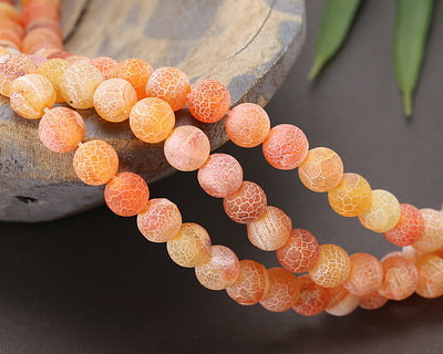Tropical Fire Agate (Matte) Round 8mm