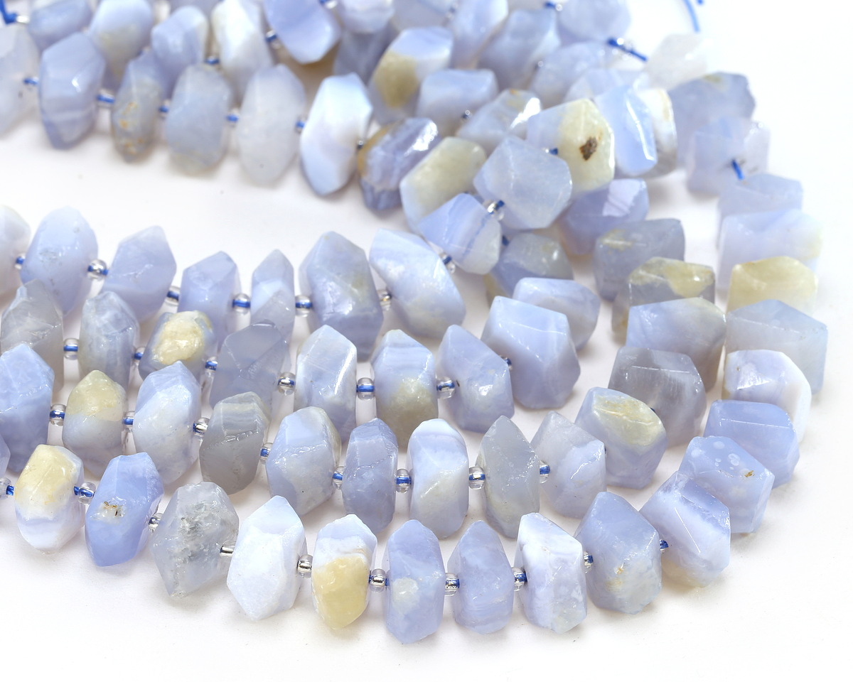 Blue Chalcedony Simple Cut Nugget (Side Drill) 8x12-13mm