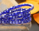 Czech Glass Sapphire w/ Rembrandt Finish Cube 4mm