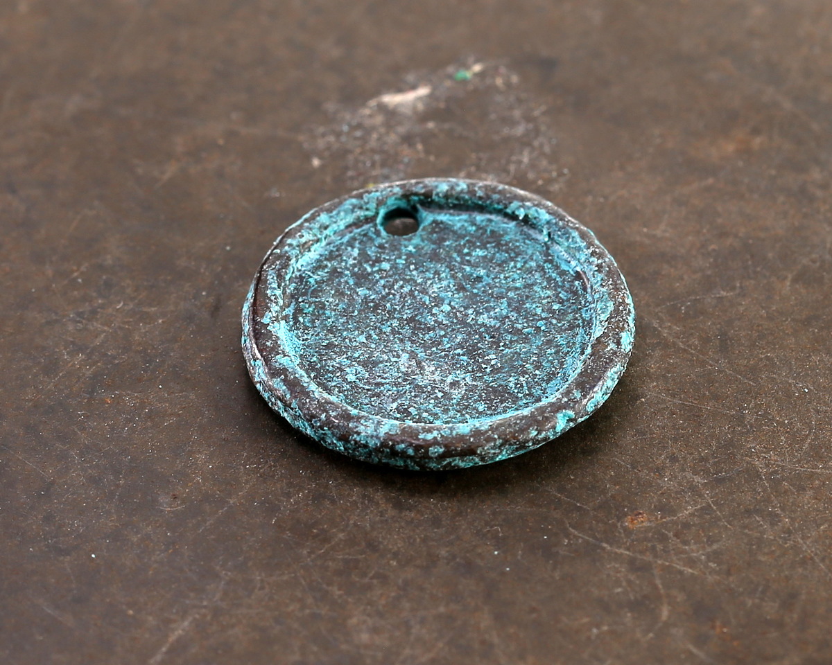 Mykonos Copper (plated) Patina Sun Coin Focal 22mm