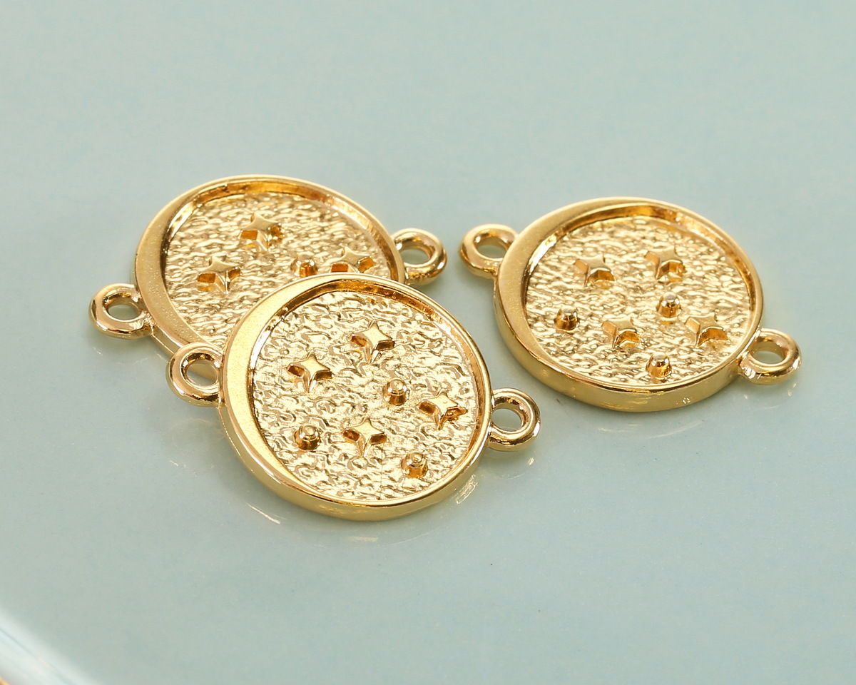 24K Gold (plated) Starry Night Focal Link 15x20mm