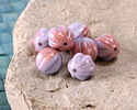 Czech Glass Lupine w/ Silver Melon Round 8mm