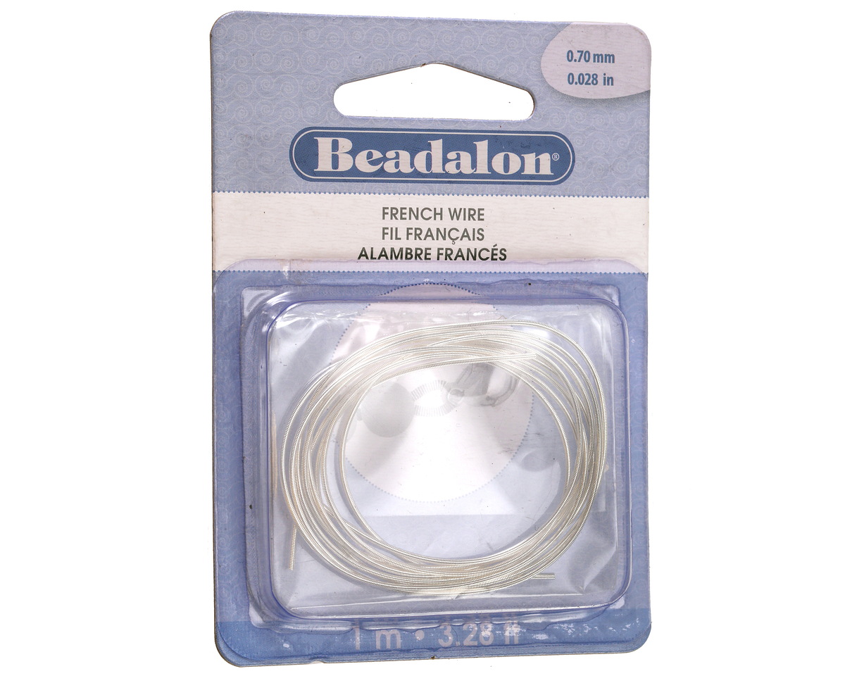 Beadalon Silver (plated) French Wire, 0.70mm, 1m/3.28ft