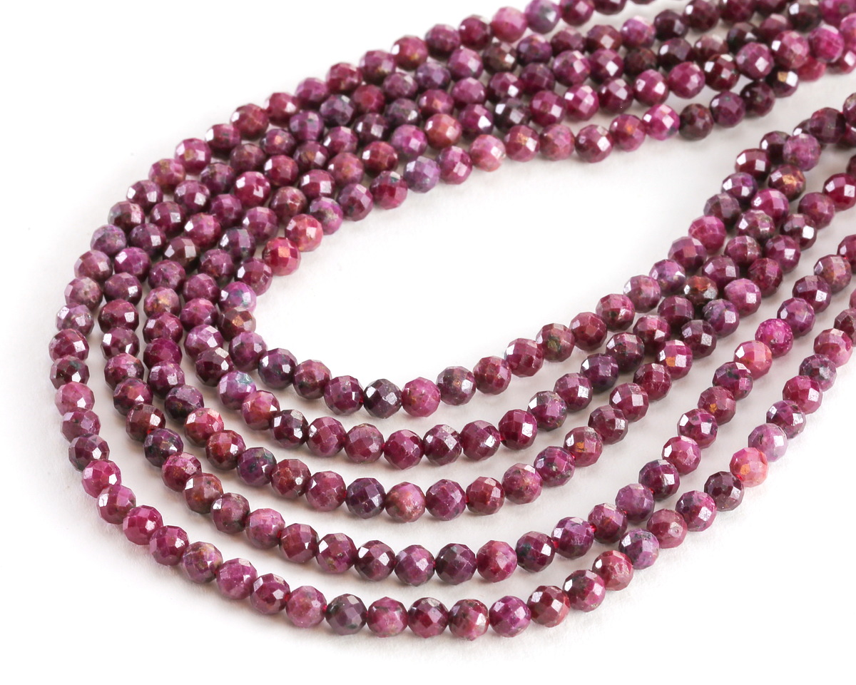 Ruby Faceted Round 4mm