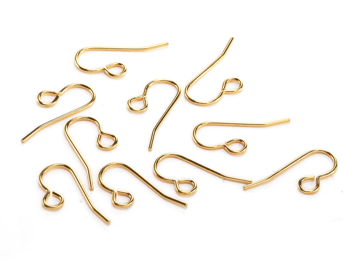 Gold (plated) Stainless Steel Earwire w/ Loop 20x8mm