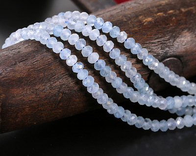 Aquamarine Faceted Rondelle 3x4mm