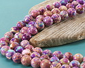 Purple & Turquoise (Light) Impression Jasper Round 10mm