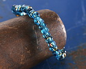 Czech Glass Capri Blue w/ Metallic Rainbow Trica Beads 3x4mm