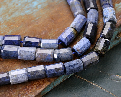 Dumortierite Microfaceted Tube 7x10mm