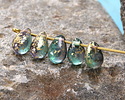 Czech Glass Lost Treasure w/ Gold Flecks Teardrop 6x9mm