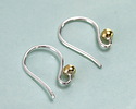 Nina Designs Sterling Silver Simple Ear Wire w/ Bronze Ball 10x18mm