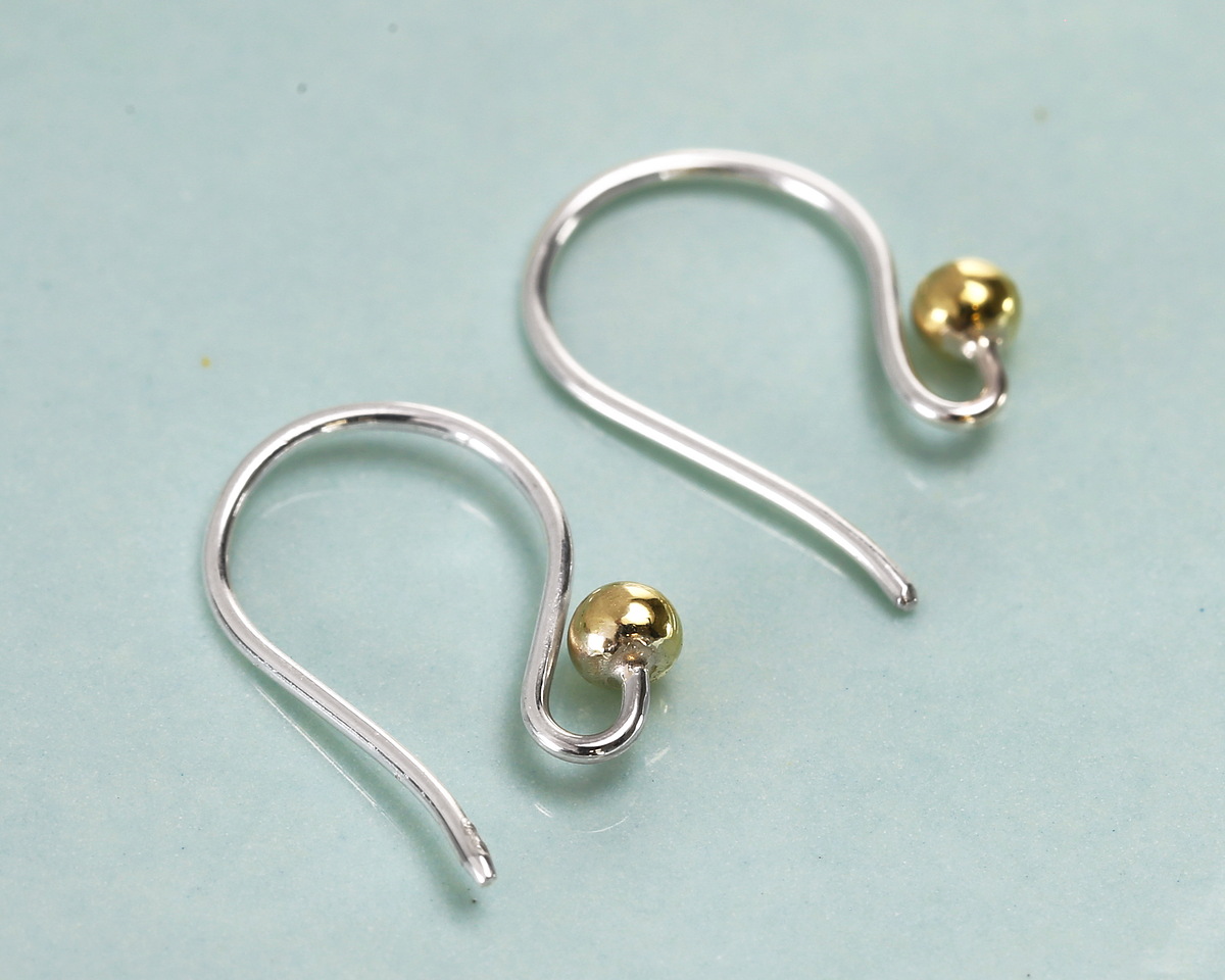 Nina Designs Sterling Silver Simple Ear Wire w/ Bronze Ball 10x18mm
