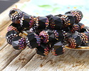 Czech Glass Jet w/ Rainbow Metallic Lantern 10mm