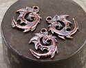 Mykonos Antique Copper (plated) Spiral Dragon 23x31mm