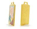 24K Gold (plated) Colorful Enamel Large Tarot Card Focal 26x46mm