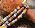 Millefiori Nepali-Style Glass Multi-color Barrel 3.5-4x5-6mm