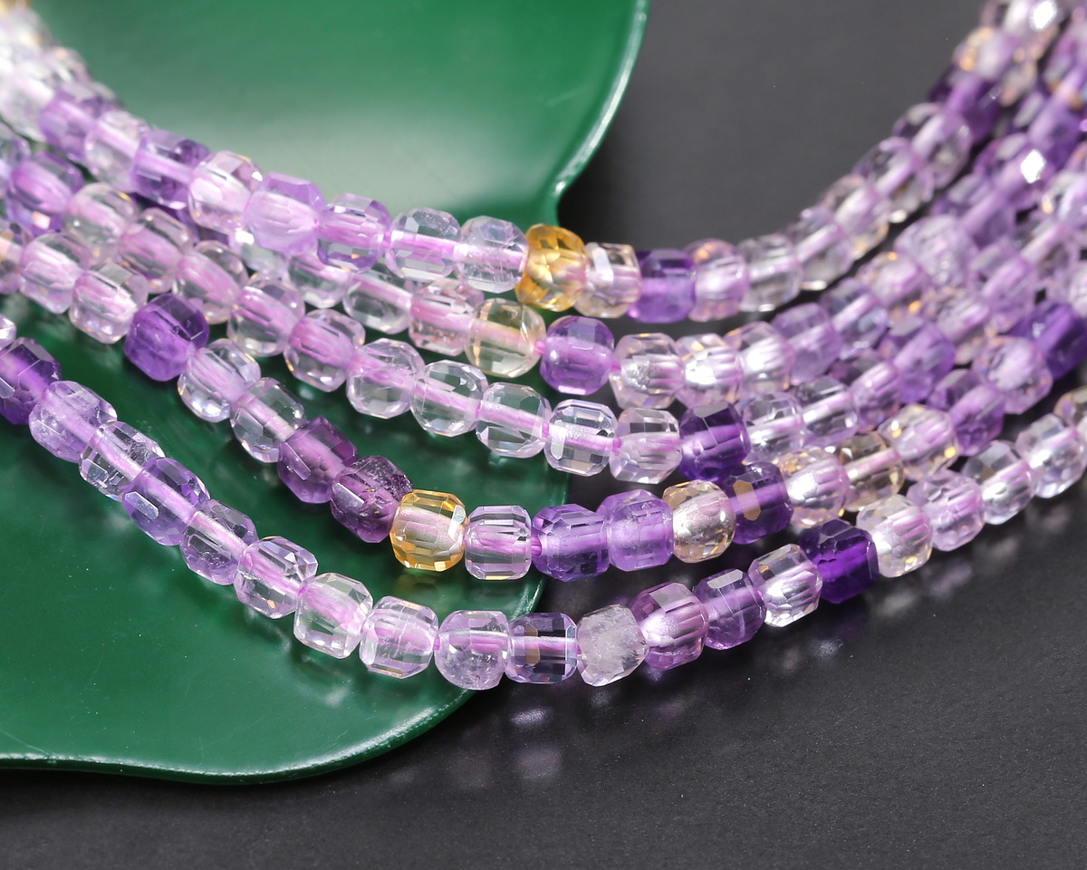 Ametrine (AA) Microfaceted Miracle Cube 3mm