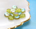 Czech Glass Textured Peridot AB Spacer 2x6mm