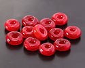 Unicorne Beads Glass Red Pepper Donut 4-6x9-11mm