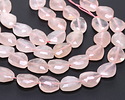 Rose Quartz Microfaceted Puff Pear 13x16mm