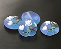 Grace Lampwork Matte Magnolia Mist Lentil Focal Bead 25mm
