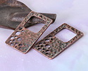 Mykonos Antique Copper (plated) Space Stencil Rectangle Focal 40x22mm