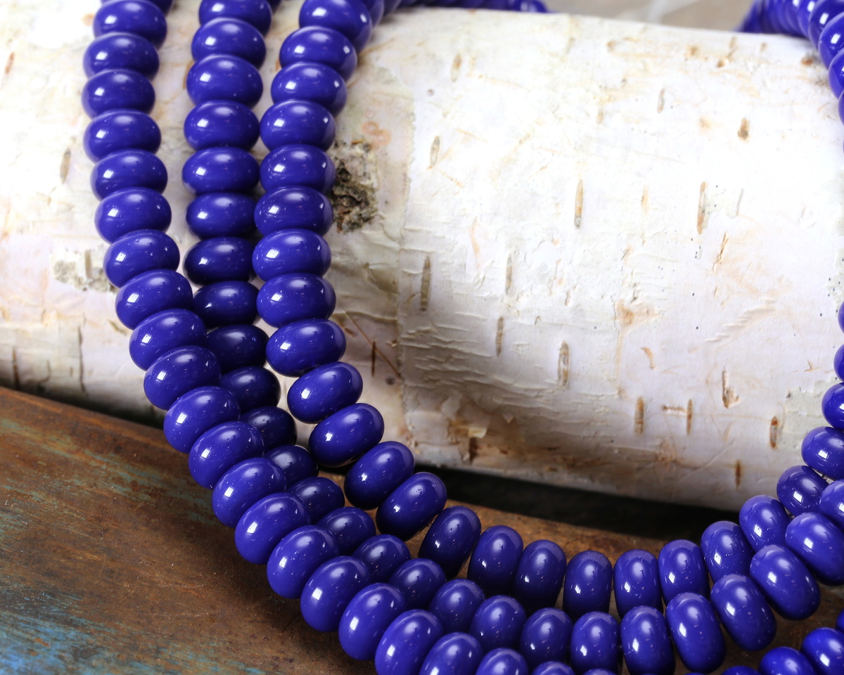 Cobalt Glass Rondelle 5x8mm