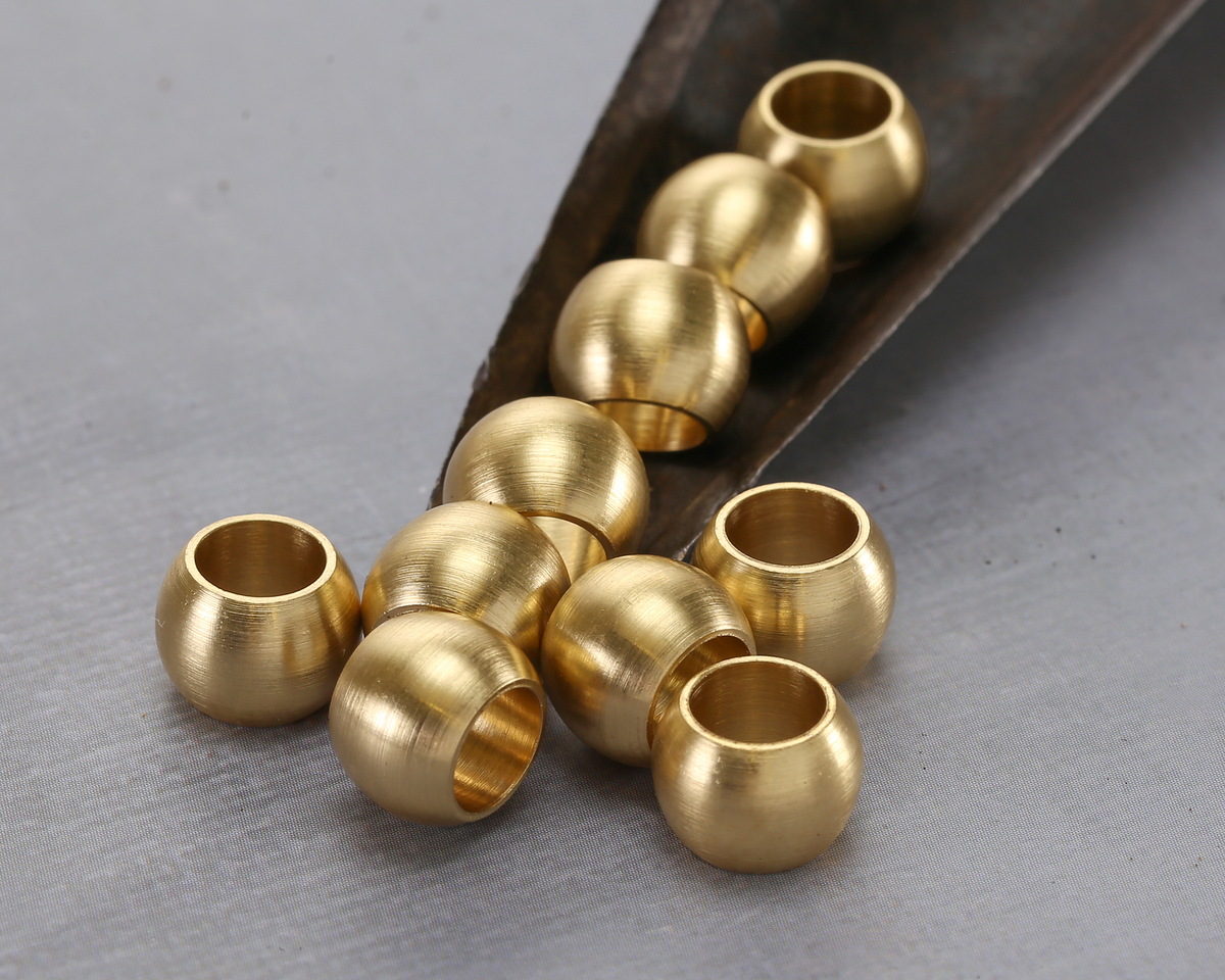 Mykonos Solid Brass Large Hole Rondelle 7x10mm