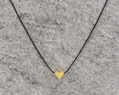 Gold (plated) Simple Heart Focal Bead 7x6mm