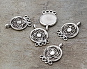 Mykonos Antique Silver (plated) 1-4 link Folk Art Flower Chandelier 15x23mm