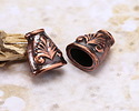 Mykonos Antique Copper (plated) Fluted Palm Cord End 12x11mm