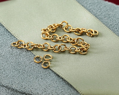 Waterproof 18K Gold PVD Plated Stainless Steel Jump Ring 4mm, 20 gauge