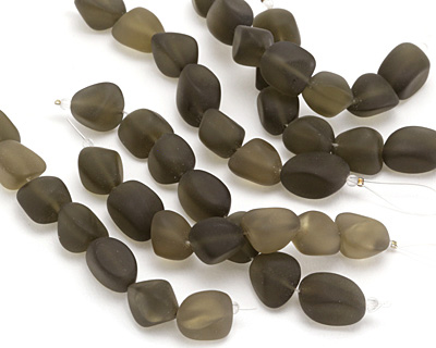 Smoky Beach-Style Glass Small Nugget 12-17x10-12mm