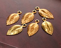 Brass Ivy Leaf Charm 12x26mm