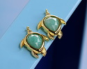 Brazil Amazonite w/ Gold Finish Sea Turtle Focal 15x19mm