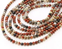 Red Silver Leaf Round 4mm