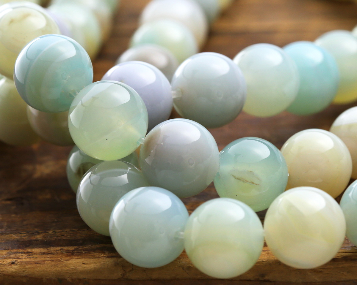 Sea Green Agate Round 14mm Lima Beads