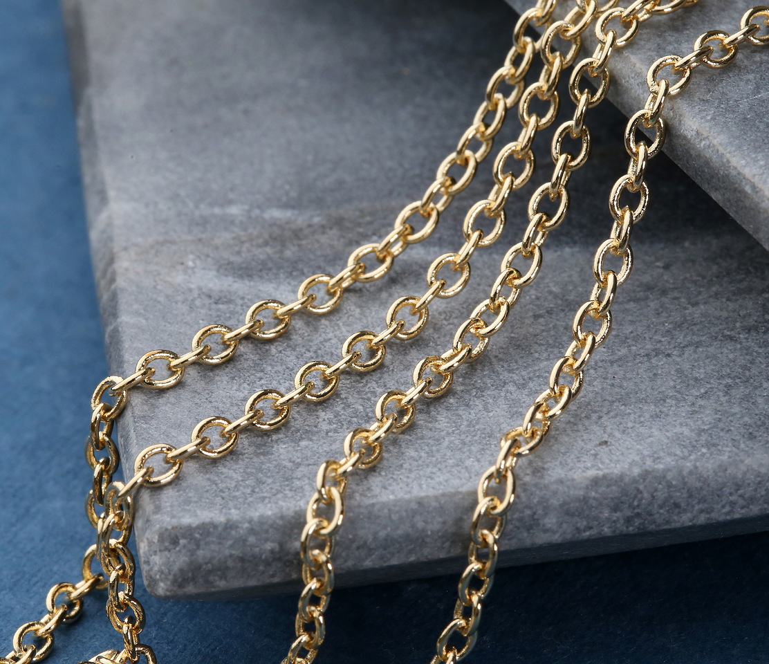 Hamilton Gold (plated) Round Wire Cable Chain 25' spool