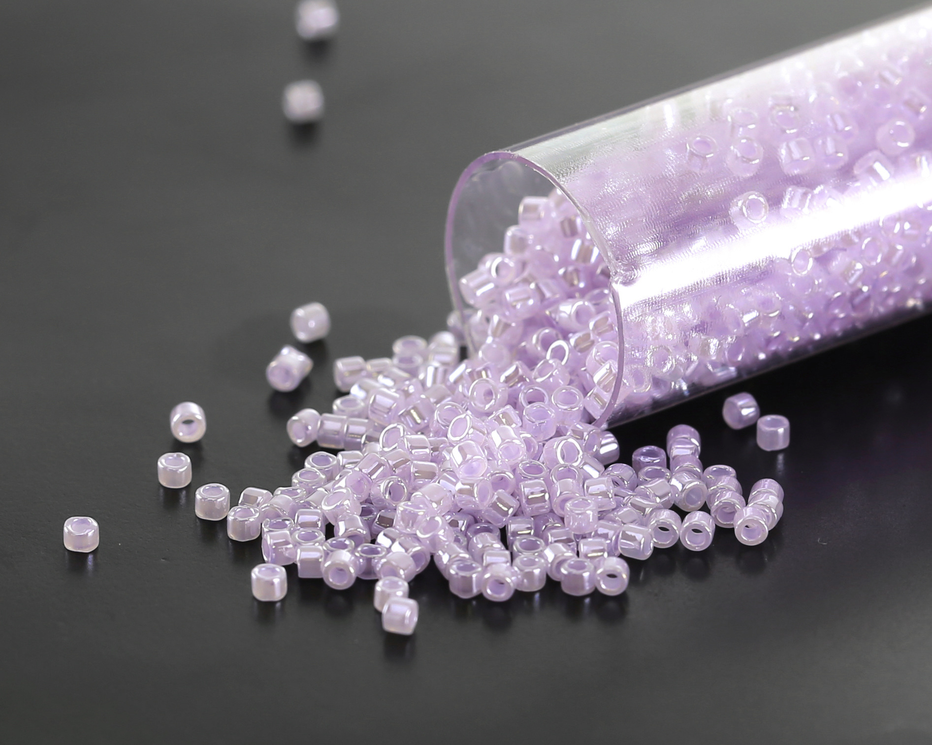 Miyuki 11/0 Delica Japanese Seed Beads - Crystal Purple Ceylon Lined-Dyed, 50 Gram Tube - View #6