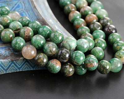 Verdite w/ Quartz Round 10mm