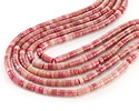Wood Rhodonite Heishi 2x4mm