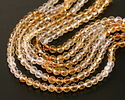 Citrine (AA) Ombré Microfaceted Round 4mm