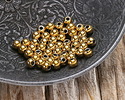 Waterproof 18K Gold PVD Plated Stainless Steel Round 4mm, 1.2mm hole