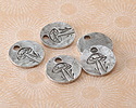 Nunn Design Antique Silver (plated) Mini Mushroom Coin Charm 12.6mm