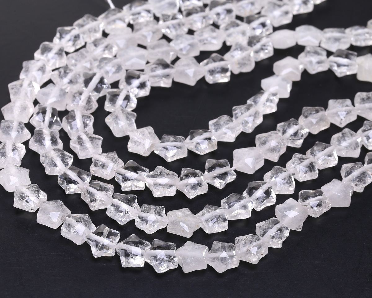 Rock Crystal Quartz Microfaceted Star 8mm