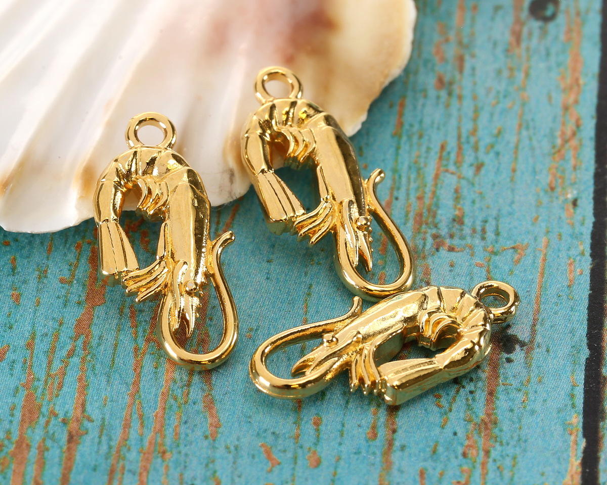 24K Gold (plated) Shrimp Focal 11x23mm