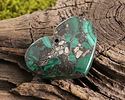 Malachite & Pyrite Heart Pendant 38x29mm