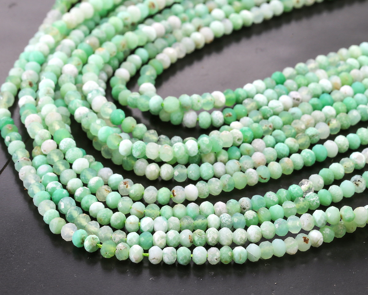 Australian Chrysoprase Faceted Rondelle 2x3mm