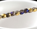 Czech Glass Matte Crystal w/ Blue Rainbow & Gold Fire Polished Round 4mm